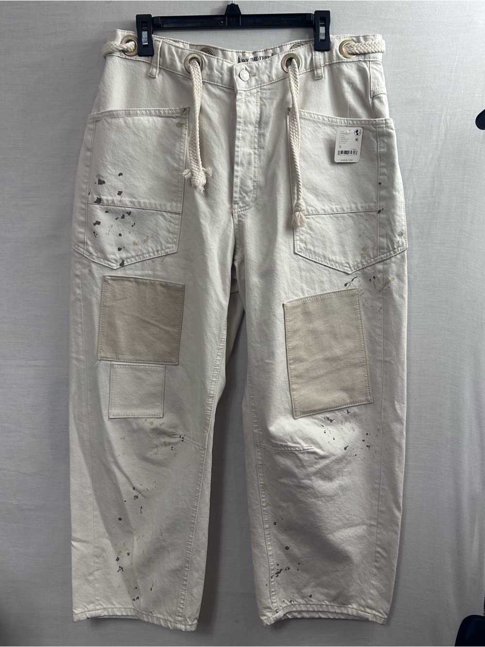 Free People We the Free Moxie Paint Fleck Cotton Utility Pants - Picture 4 of 11